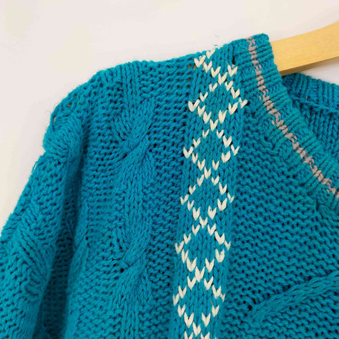 カラーズバイアレクサンダージュリアン COLOURS by ALEXANDER JULIAN HAND KNIT 90s コットンリネン マルチカラー クルーネックニット メンズ import:XL