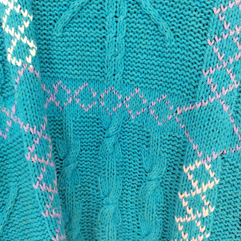 カラーズバイアレクサンダージュリアン COLOURS by ALEXANDER JULIAN HAND KNIT 90s コットンリネン マルチカラー クルーネックニット メンズ import:XL