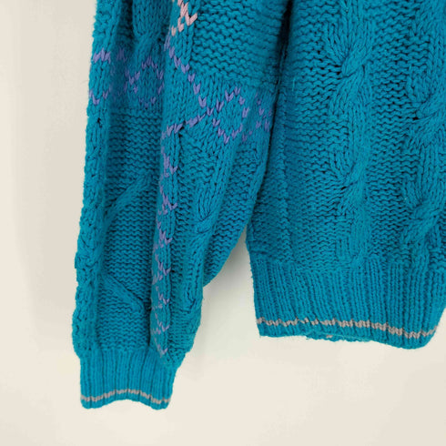 カラーズバイアレクサンダージュリアン COLOURS by ALEXANDER JULIAN HAND KNIT 90s コットンリネン マルチカラー クルーネックニット メンズ import:XL