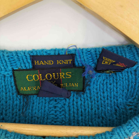 カラーズバイアレクサンダージュリアン COLOURS by ALEXANDER JULIAN HAND KNIT 90s コットンリネン マルチカラー クルーネックニット メンズ import:XL