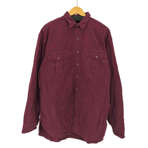 エディーバウアー Eddie Bauer 黒タグ コスタリカ製 シャモアクロス ワークシャツ メンズ XL-TALL