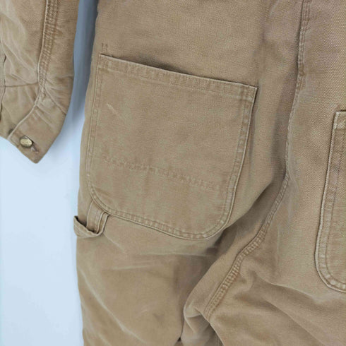 カーハート Carhartt ダック地 企業ロゴ刺繍 裏地キルティング つなぎ メンズ