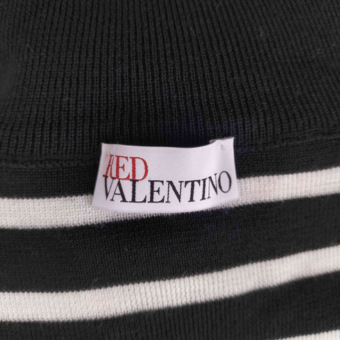 レッドヴァレンティノ RED VALENTINO チェリーロゴ刺繍ハイネックボーダーニット レディース JPN:S