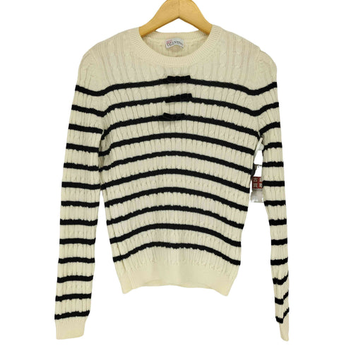 レッドヴァレンティノ RED VALENTINO ベロアリボンデザインボーダーニット レディース JPN:M