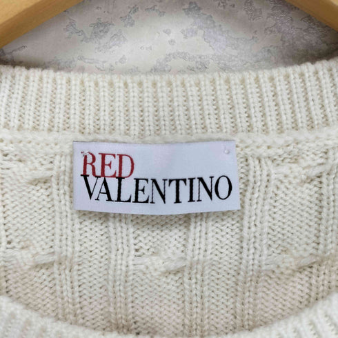 レッドヴァレンティノ RED VALENTINO ベロアリボンデザインボーダーニット レディース JPN:M