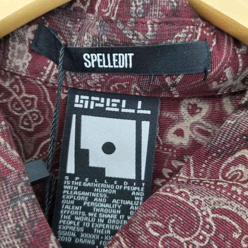 SPELLEDIT ペイズリー柄レーヨンレギュラーカラーシャツ レディース