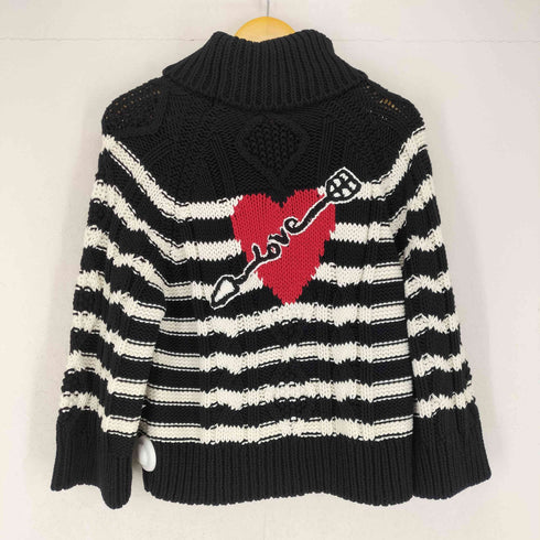 レッドヴァレンティノ RED VALENTINO バック刺繍デザインハイネックボーダーニット レディース JPN:XS