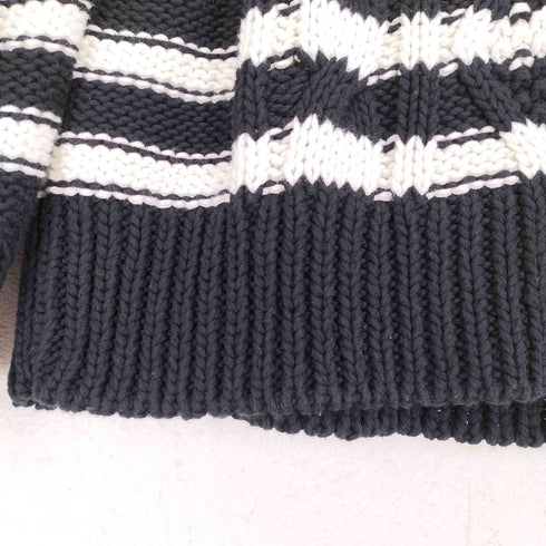 レッドヴァレンティノ RED VALENTINO バック刺繍デザインハイネックボーダーニット レディース JPN:XS