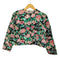 indio インド綿100 花柄 クロップド ノーカラー ジャケット レディース import:M