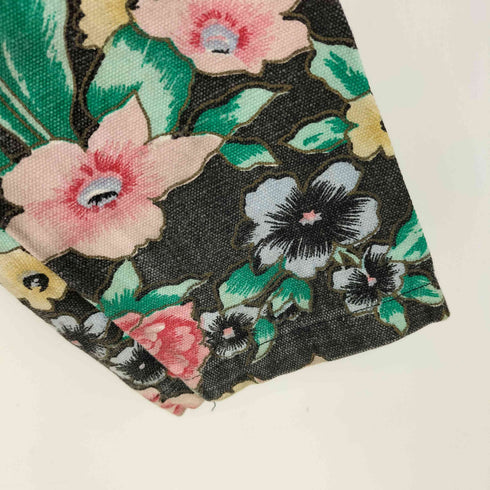 indio インド綿100 花柄 クロップド ノーカラー ジャケット レディース import:M