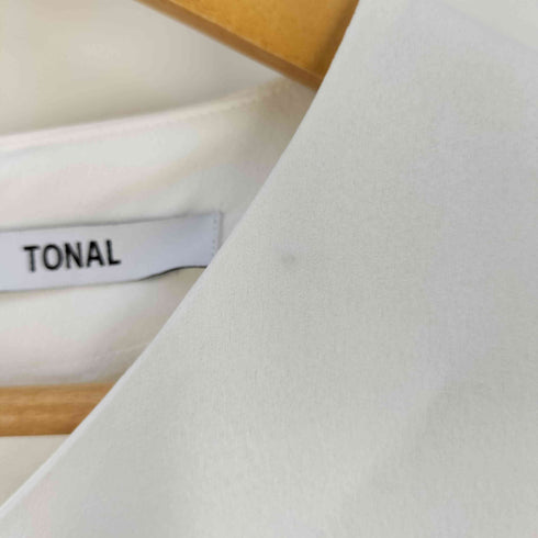 トナル TONAL Vネック フリルスリーブ ブラウス レディース 38