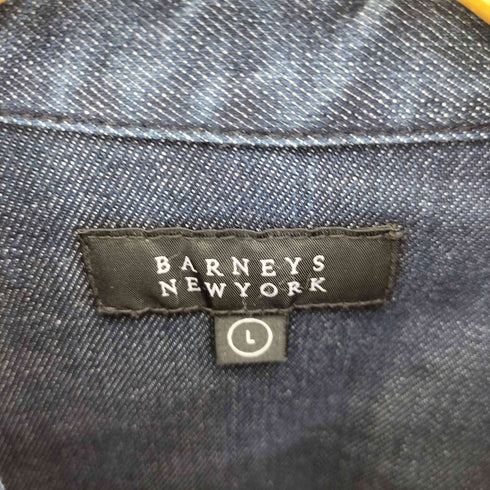 バーニーズニューヨーク BARNEYS NEWYORK スナップボタン ストレッチデニムシャツ メンズ L