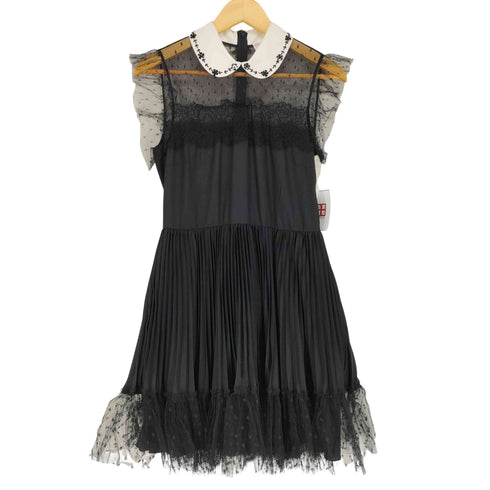 レッドヴァレンティノ RED VALENTINO レースプリーツデザインノースリーブワンピース レディース EUR:42