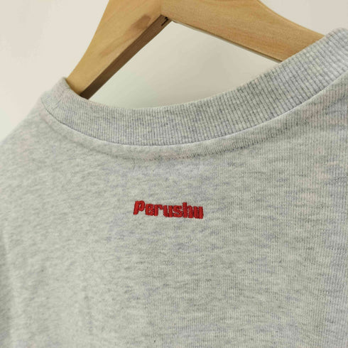 ペルーシュ Perushu 刺繍 ロゴワッペン コラボ リブスウェット メンズ import:M