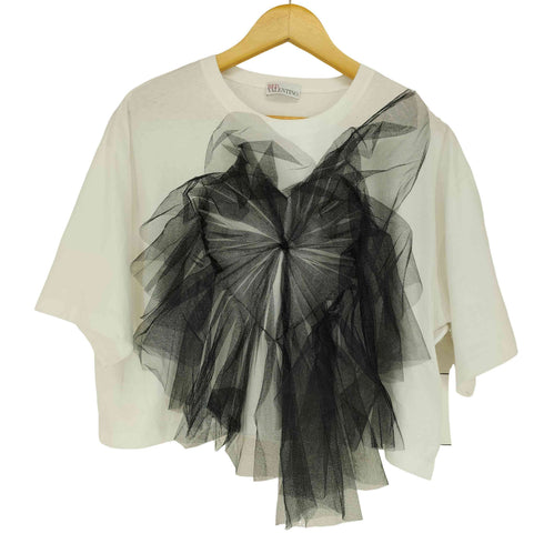 レッドヴァレンティノ RED VALENTINO フリントハートレースクルーネックTシャツ レディース import:XS