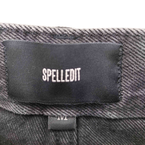 SPELLEDIT タックワイドブラックデニム レディース