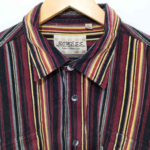 ROMESS 80-90s ストライプ柄 ロングスリーブシャツ メンズ XXL