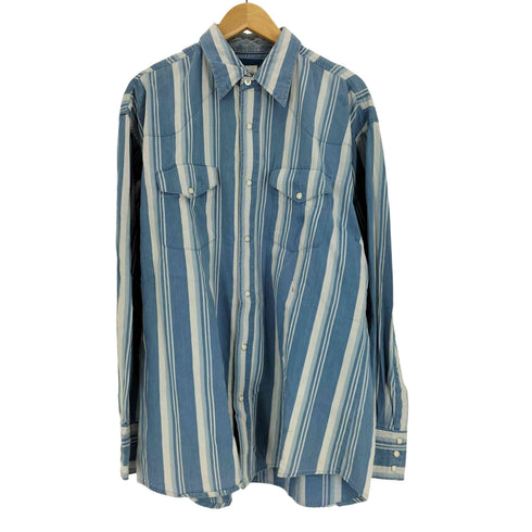 ラングラー Wrangler 00S WESTERN SHIRTS ストライプ スナップボタン ウエスタンシャツ メンズ import:L