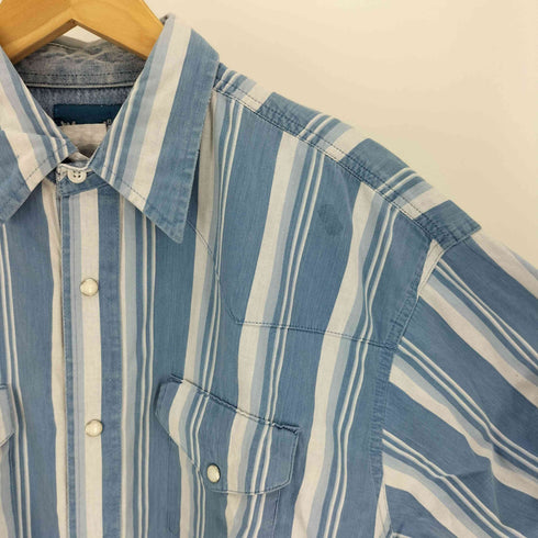 ラングラー Wrangler 00S WESTERN SHIRTS ストライプ スナップボタン ウエスタンシャツ メンズ import:L