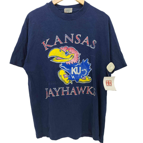 ヘインズ Hanes 80-90s USA製 BEEFY-T ロゴプリント シングルステッチ ショートスリーブ クルーネックTシャツ メンズ LARGE
