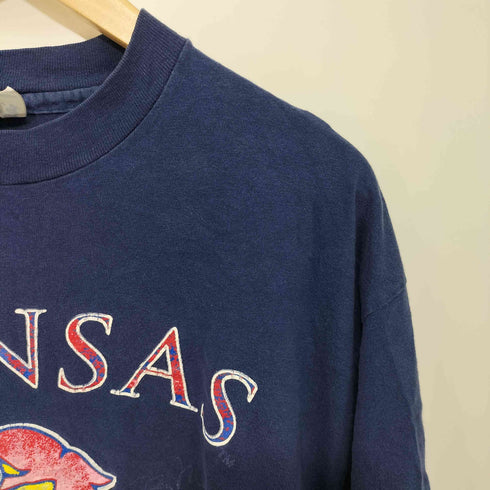 ヘインズ Hanes 80-90s USA製 BEEFY-T ロゴプリント シングルステッチ ショートスリーブ クルーネックTシャツ メンズ LARGE