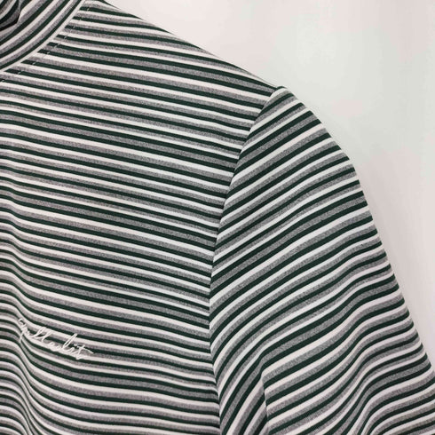 SPELLEDIT モックネック S/S Tシャツ ロゴ刺繍 ボーダー レディース FREE