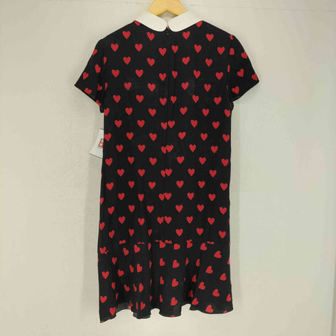 レッドヴァレンティノ RED VALENTINO ハートドット柄襟ビジュー装飾シルクワンピース レディース JPN:42