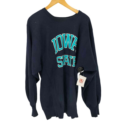 チャンピオン Champion 90S REVERSE WEAVE 刺繍タグ IOWA STATE2段ラバープリント L/S スウェット メンズ JPN:XXL