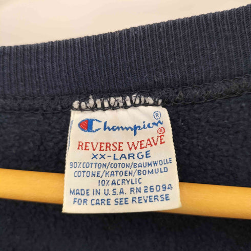 チャンピオン Champion 90S REVERSE WEAVE 刺繍タグ IOWA STATE2段ラバープリント L/S スウェット メンズ JPN:XXL