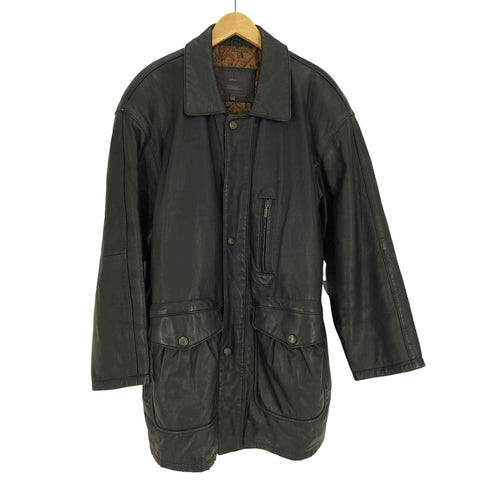 ストラスコナー STRATHCONAR 裏地総柄 羊革 シープレザー カーコート ハーフコート メンズ JPN:L