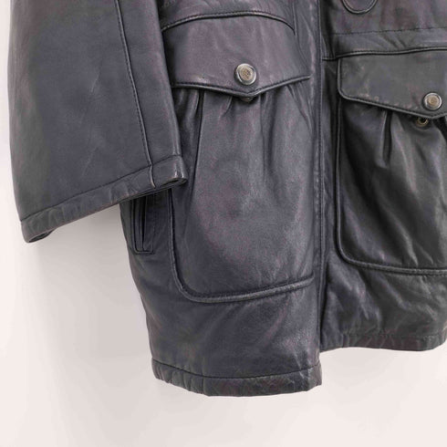 ストラスコナー STRATHCONAR 裏地総柄 羊革 シープレザー カーコート ハーフコート メンズ JPN:L