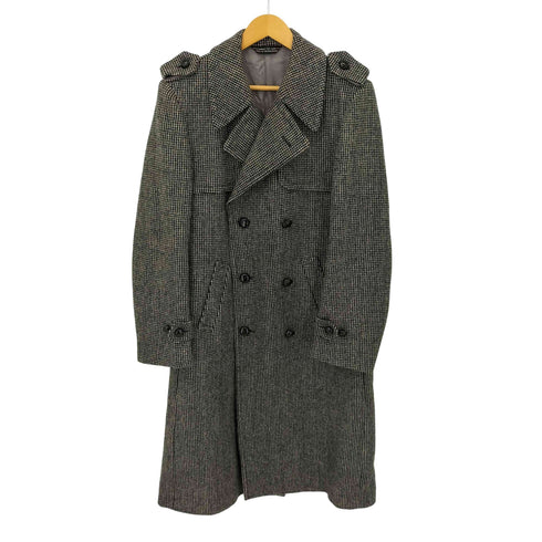 THE CLOTHIER 千鳥格子柄 ウール エポレット付き ダブルブレストコート メンズ