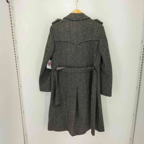 THE CLOTHIER 千鳥格子柄 ウール エポレット付き ダブルブレストコート メンズ