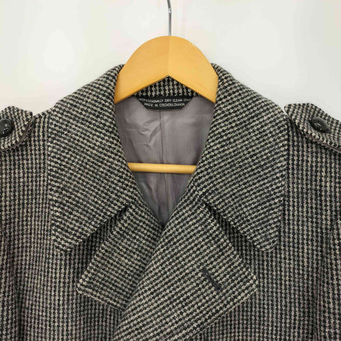 THE CLOTHIER 千鳥格子柄 ウール エポレット付き ダブルブレストコート メンズ