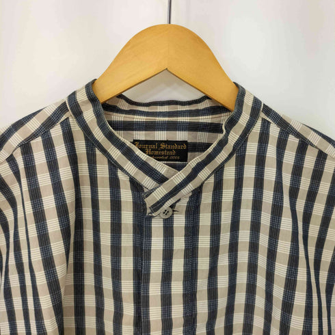 ジャーナルスタンダードホームステッド JOURNAL STANDARD J.S HOMESTEAD バンドカラー プルオーバー チェック S/S シャツ メンズ JPN:L