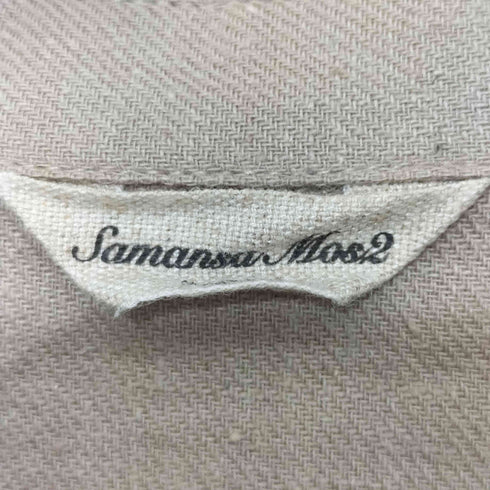 サマンサモスモス samansa Mos2 リネン混 レース バルーンスリーブ ショートスリーブワンピース レディース FREE