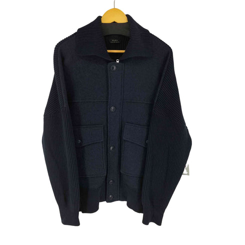 ザラ ZARA 異素材切替ニットジャケット メンズ