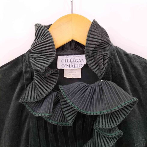 MADE IN USA フリル ベロア ロングドレス レディース import:M