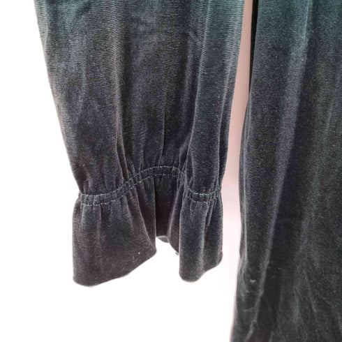 MADE IN USA フリル ベロア ロングドレス レディース import:M