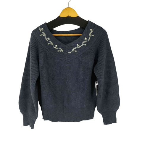 アンアナザーアンジェラス an another angelus ローズ刺繍オフショルニットプルオーバー レディース FREE