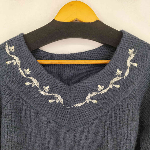 アンアナザーアンジェラス an another angelus ローズ刺繍オフショルニットプルオーバー レディース FREE
