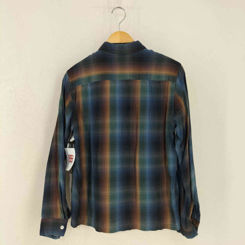 ワコマリア WACKO MARIA OMBRE CHECK OPEN COLLAR SHIRT L/S オンブレチェックレーヨンシャツ メンズ JPN:M