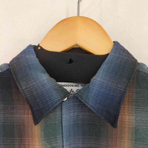 ワコマリア WACKO MARIA OMBRE CHECK OPEN COLLAR SHIRT L/S オンブレチェックレーヨンシャツ メンズ JPN:M