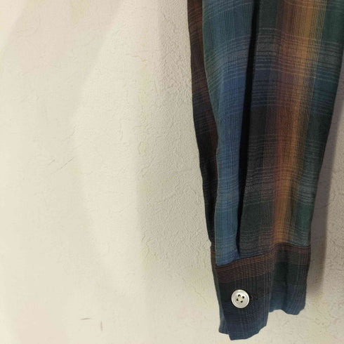 ワコマリア WACKO MARIA OMBRE CHECK OPEN COLLAR SHIRT L/S オンブレチェックレーヨンシャツ メンズ JPN:M