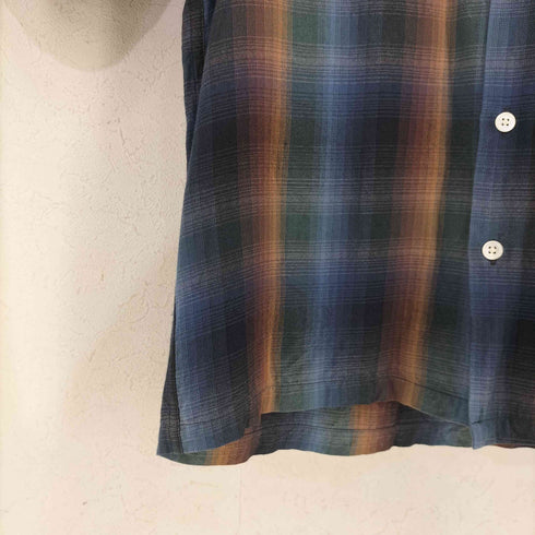 ワコマリア WACKO MARIA OMBRE CHECK OPEN COLLAR SHIRT L/S オンブレチェックレーヨンシャツ メンズ JPN:M