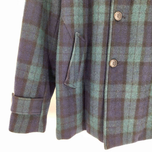 ベンシャーマン Ben Sherman タータンチェック チンストラップ ウール ステンカラー ハーフ コート メンズ JPN:L