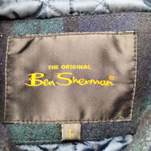 ベンシャーマン Ben Sherman タータンチェック チンストラップ ウール ステンカラー ハーフ コート メンズ JPN:L