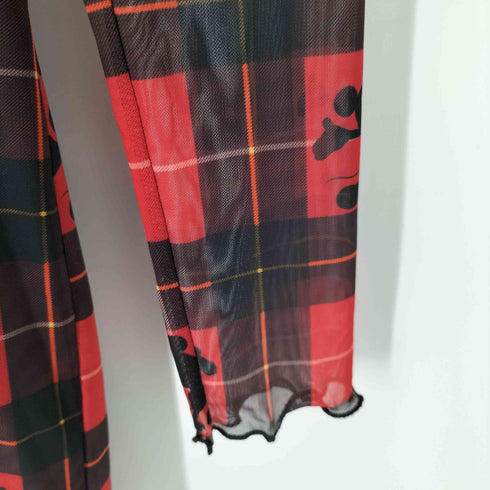 ベルシュカ BERSHKA チェックシアーカットソー ネズミ キャラクタープリント レディース FREE