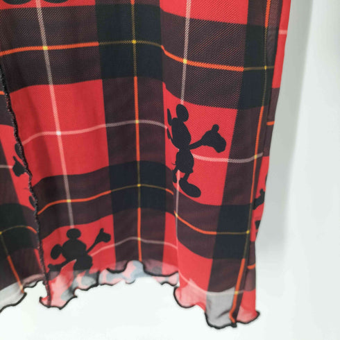 ベルシュカ BERSHKA チェックシアーカットソー ネズミ キャラクタープリント レディース FREE