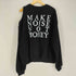 アナザーユーズ ANOTHERYOUTH make noise not money 両面プリント穴あき加工ニット メンズ